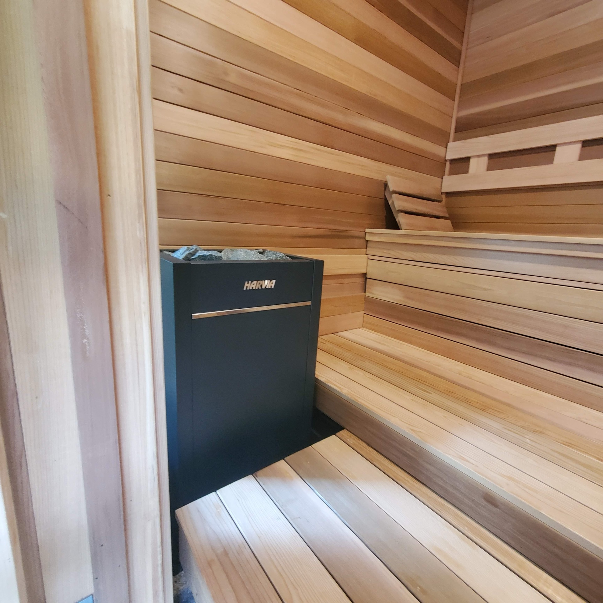 Cedar sauna with Harvia Virta heater