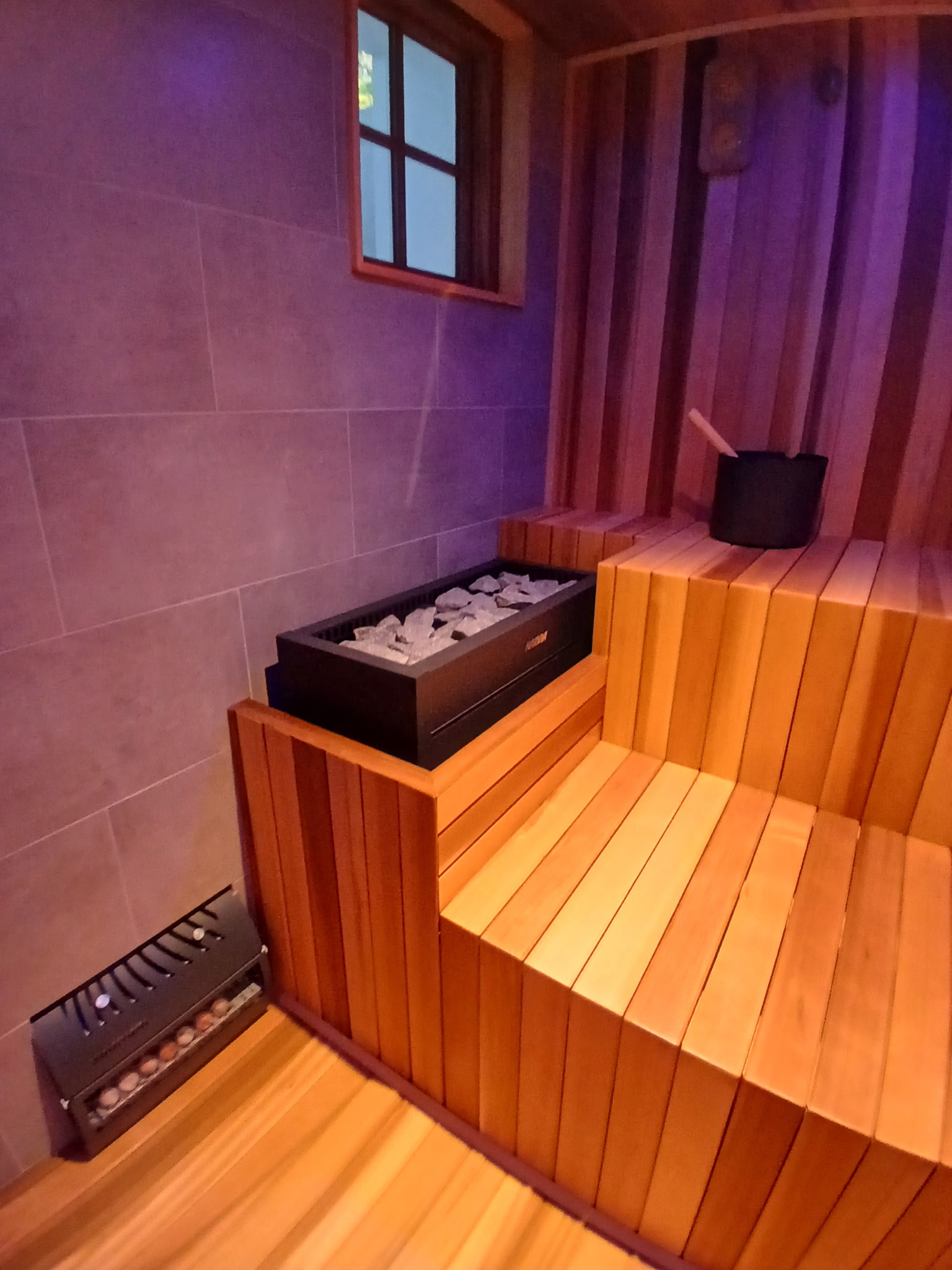 Cedar sauna interior